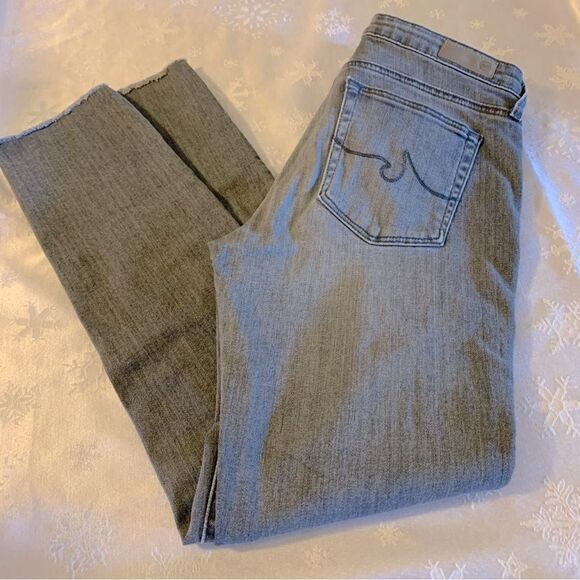 AG Adriano Goldschmied Denim Jeans Prima Cigarette Ankle Raw Hem Sz 27 Gorgeous - Picture 6 of 6